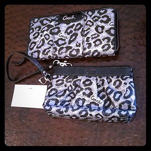 Coach Ocelot Clutch & wristlet set NWT
